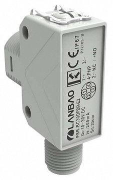 LANBAO PSR-TM20DNB-E2 оптический датчик 20м, NPN NO/NC, разъем M12, приемник