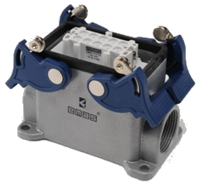 Розетка, 4-фиксатора , 2-боковых ввода, для панели 10 полюсов, 16А