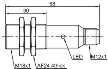 LANBAO PR18-DM3DPR-E2 оптический датчик M18 PNP NO+NC Sn=3м (R-тип) разъем M12