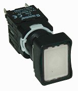 Кнопка прямоугольная (1НО+1НО), белый цвет, серия D (250В AC, 1,5А), IP50 D101DDB