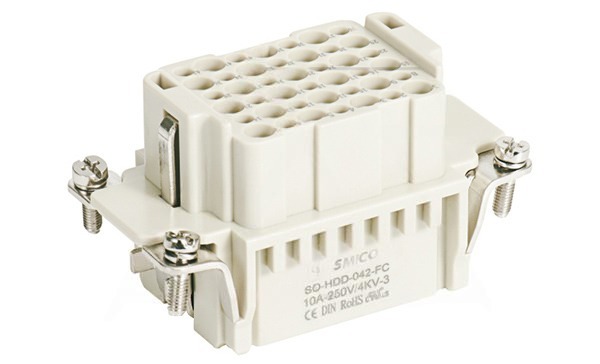 Корпус вставки контактной, размер H10B, тип гнездо, 42P+PE, 10A, 250V, обжимной контакт