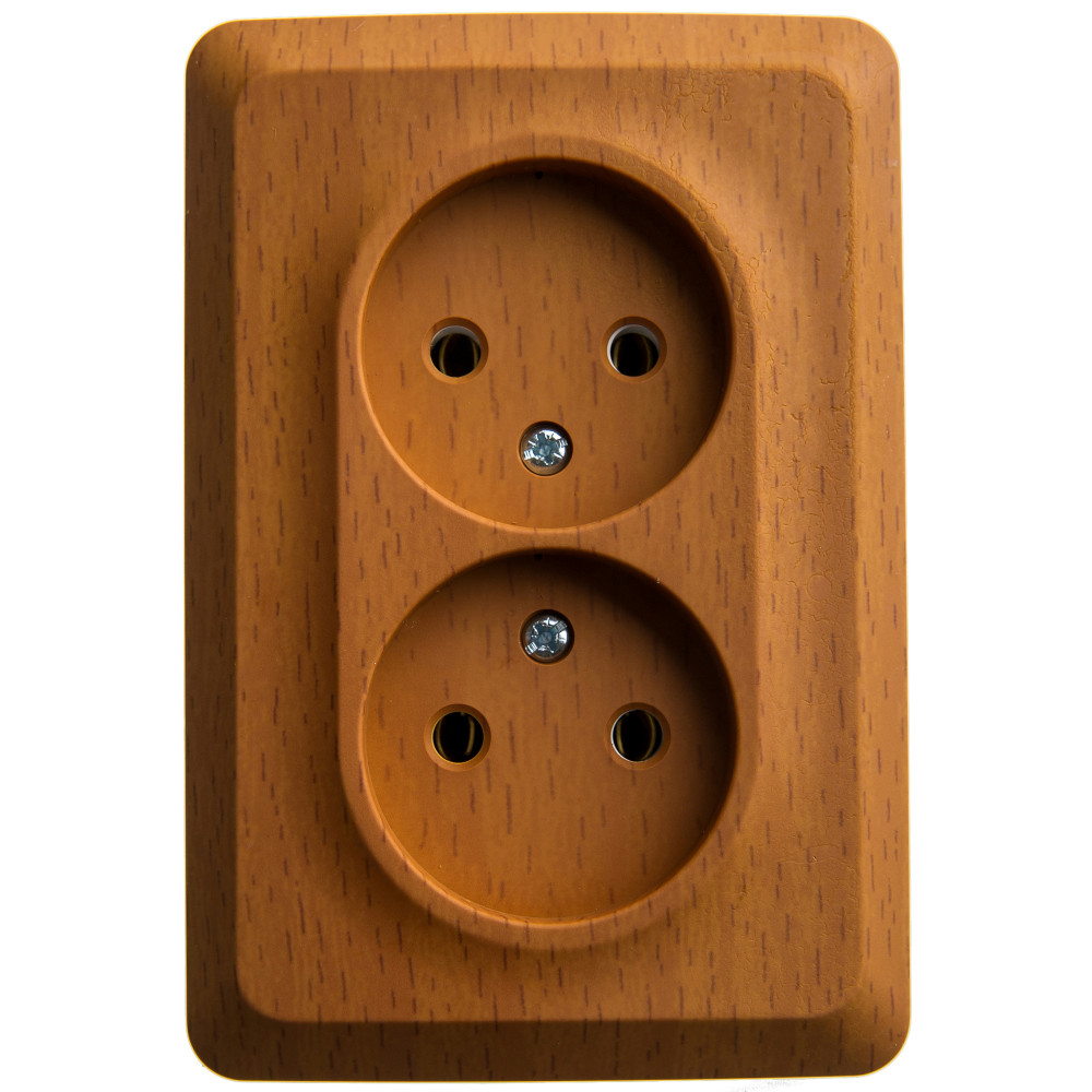 ЭТЮД О/У РОЗЕТКА двойная угловая без заземления без шторок, 16А,, БУК