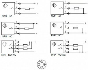 LANBAO LE40XZSN20DNR-E2 Индуктивный датчик 40x40x129 NPN NO+NC DC Sn=20мм разъем М12