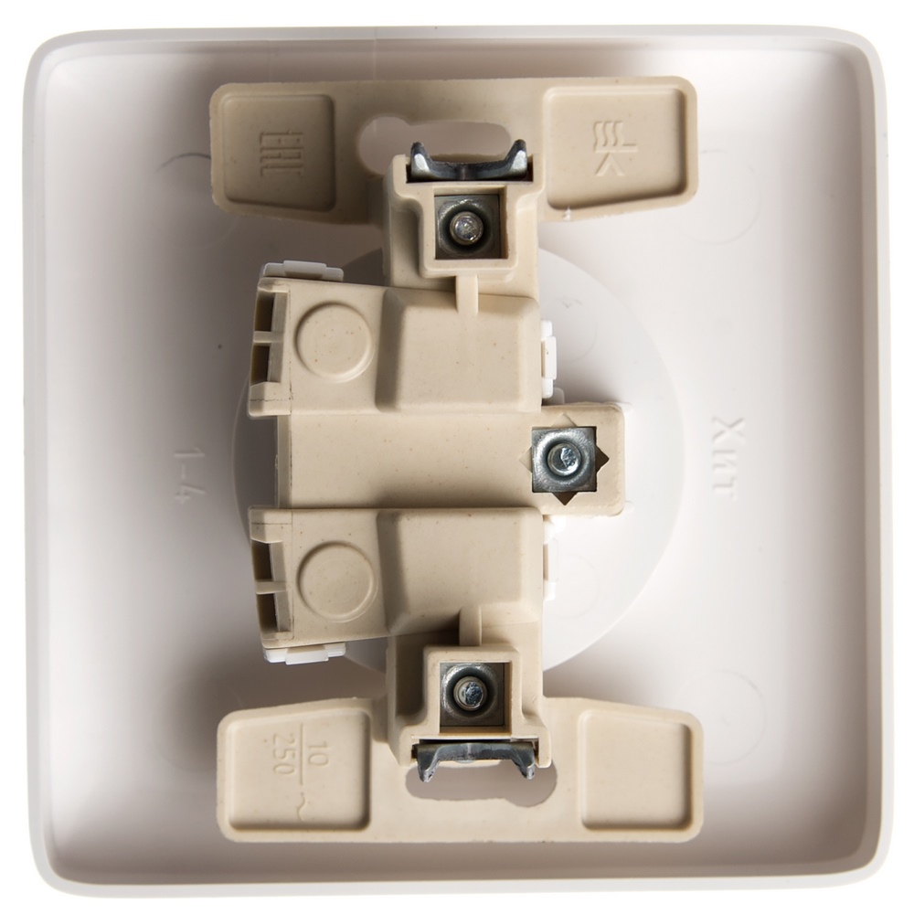 ХИТ С/У РОЗЕТКА без заземления со шторками, 10А, 250В, БЕЛЫЙ