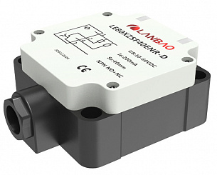 LANBAO LE80XZSN70DPOY-D Индуктивный датчик прямоугольный, незаподлицо, 10…30 DC, PNP, NO, PBT, клеммы, IP67