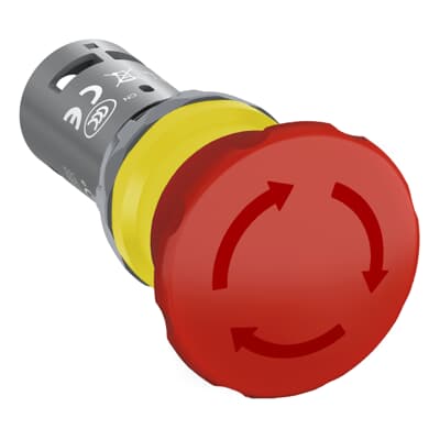Кнопка CE4T-10R-02 (СЕ4Т-10R-02) аварийного останова с фиксацией 2НЗ отпускание поворотом 40мм