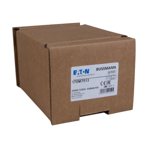 Предохранитель/ плавкая вставка Cooper Bussmann, быстродействующий , 2000 А, AC 1250 В, 200 кА, размер 4, 100 x 120 x 106 мм, aR, IEC, индикатор типа K 170М7513