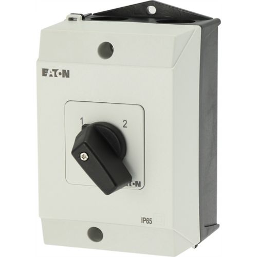 Переключатель T0-2-8221/I1, 2P, 20A, тип 1-2, 2NO на 1_2, 6.5kW(400VAC), в корпусе IP65