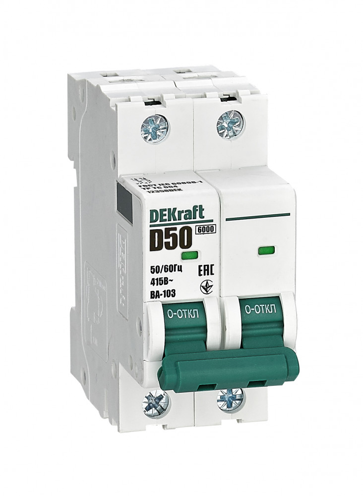Авт. выкл. 2Р 50А х-ка D ВА-103 6кА нов.