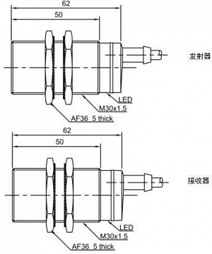 Оптический датчик LANBAO PR30-TM40DNO