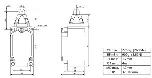 LANBAO LSAR-5101 концевой выключатель NO/NC плунжер