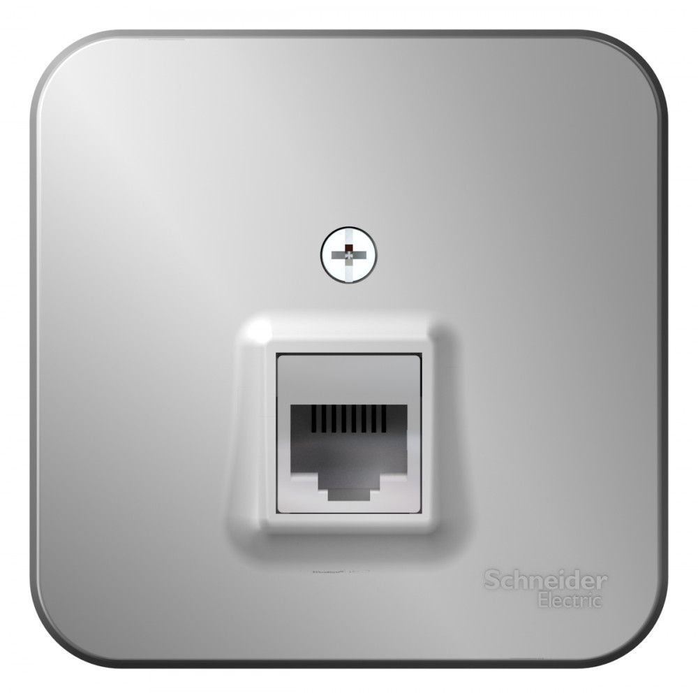 BLANCA О/У РОЗЕТКА телефонная RJ11 ИЗОЛ.ПЛ., АЛЮМИНИЙ