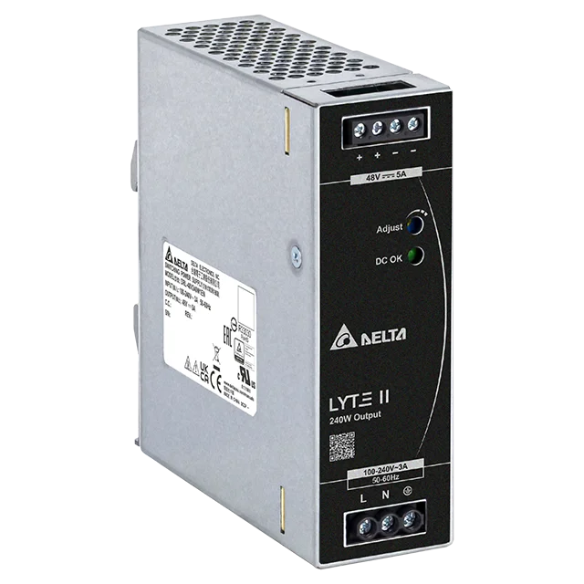 Блок питания импульсный Lyte II, 240W, 5А, 90_264VAC / 48VDC, DIN35, винт.клеммы, ал.корпус