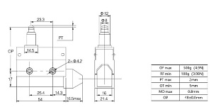 LANBAO LSAR7-110 концевой выключатель NO/NC плунжер