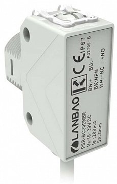 LANBAO PSR-PM3DNBR оптический датчик гибридный корпус NPN NO/NC Sn=3м (R-тип) кабель 2м