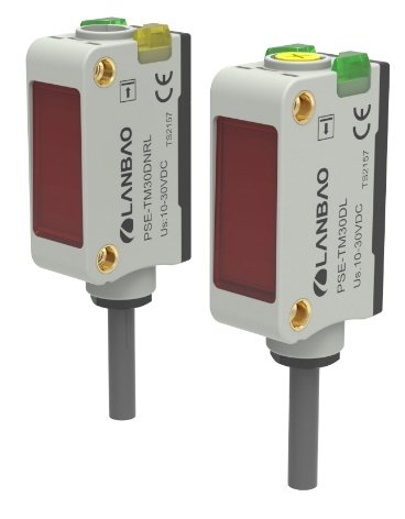 LANBAO PSE-TM30DNRL оптический 32,5x10,6x20мм NPN NO/NC лазер Sn=30м (T-тип) кабель 2м / приемник