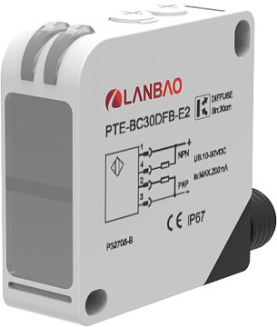 LANBAO PTE-PM5SK-E5 Оптический датчик NO+NC Реле Разъем М12