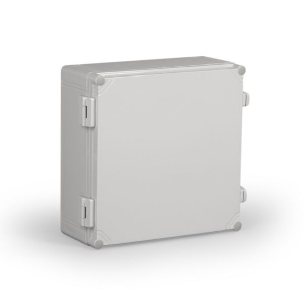 Корпус Ensto Cubo W 300 x 300 x 132, с петлями и замками, серая крышка, PC, IP66