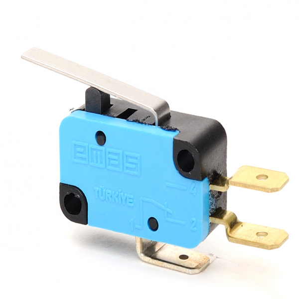 Микровыключатель, привод металлический рычаг (1ПК), металлический корпус (250В AC, 10А), IP20 MK1KIM2