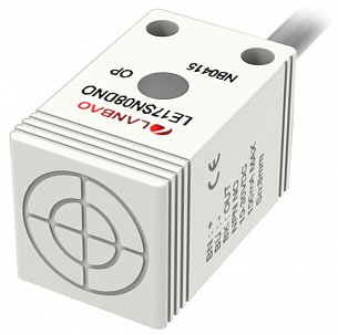 LANBAO LE17SF05DNC индуктивный датчик 17x17x28мм NPN NC 5мм кабель 2м