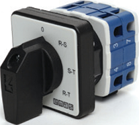 Переключатель предела для вольтмерта (фаза-фаза) 10А, 4 полюса, рамка 48х48мм, 400В AC, IP54