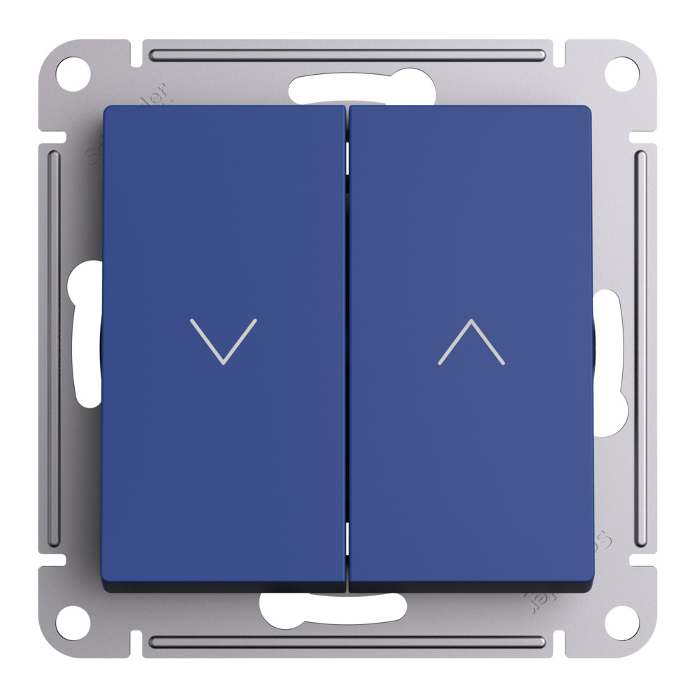 ATLASDESIGN 2-клавишный ВЫКЛЮЧАТЕЛЬ ДЛЯ ЖАЛЮЗИ, сх.4, 10А, механизм, АКВАМАРИН