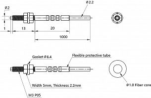LANBAO PFT-310 оптоволоконный кабель 1м головка M3 Sn=200мм (T-тип)