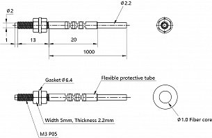 LANBAO PFT-310 оптоволоконный кабель 1м головка M3 Sn=200мм (T-тип)