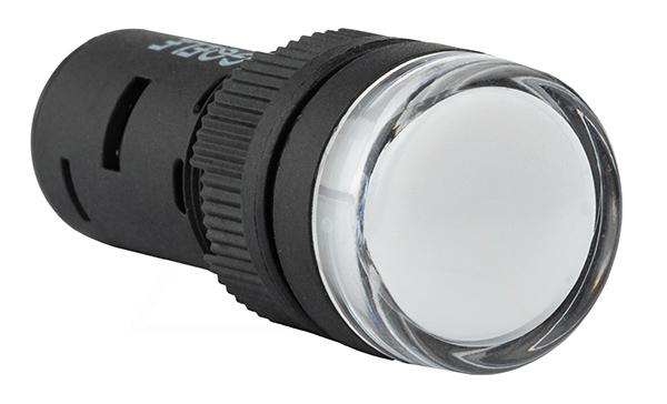 Индикатор светодиодный моноблочный AD16-16C, белый, LED 24VAC/DC, 16mm, IP50
