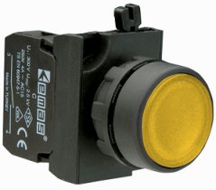 Кнопка (1НЗ), жёлтый цвет, серия CP (250В AC, 4А), IP65