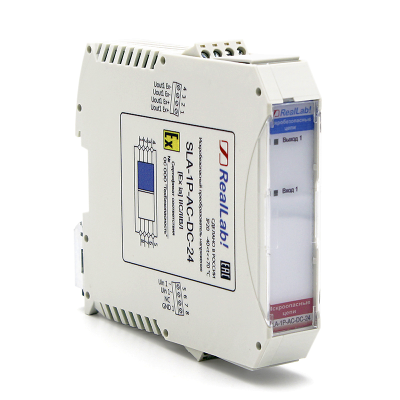Источник питания одноканальный искробезопасный SLA-1P-AC-DC-24 RealLab