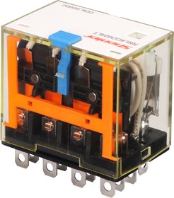 Реле RKL2CO220LTD1, 2CO, 10A(250VAC/30VDC), 220VDC, мех. индикация, тест-кнопка с блокировкой, диод A1+/A2-, LED