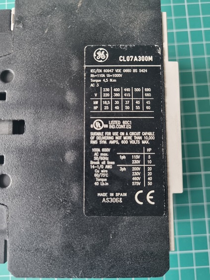 110/65/300/230 Контактор CL07A300MN 30 кВт 380В кат. 220-230В50Гц