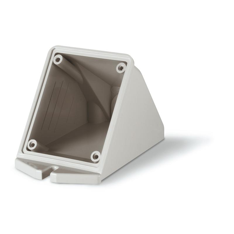Бокс угловой для встраиваемых разъемов уст. 70x87mm (16A), IP66/IP67/IP69