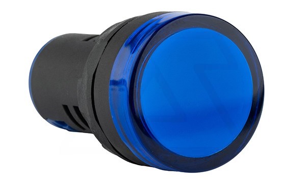 Индикатор светодиодный моноблочный AD116-22DS, синий, LED 220VAC/DC, IP65, 22mm