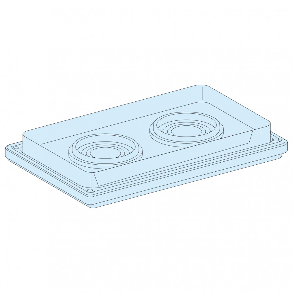 САЛЬНИК. ПАНЕЛЬ С 2 ОТВЕРСТИЯМИ ДИАМЕТРОМ 33 - 72 ММ, IP55