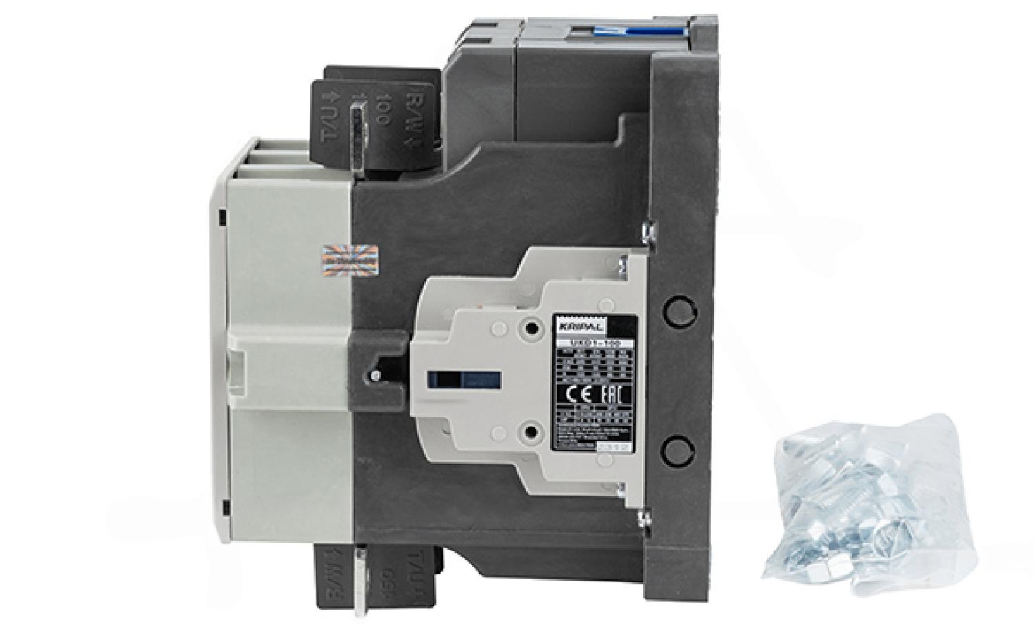 Контактор UKD1-100-22-24DC, 3P, 105A(AC-3), 160A(AC-1), 55kW(400VAC), Uк=24VAC/DC, 2NO+2NC
