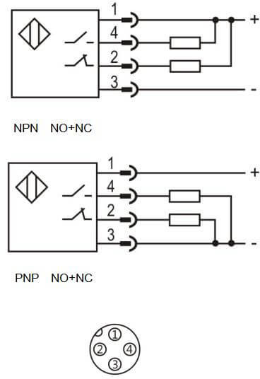 LANBAO PR18-YC10DPR-E2 оптический датчик М18 PNP NO+NC Sn=100мм BGS (D-тип) разъем М12
