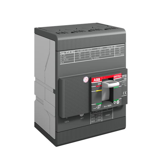 Авт. выключатель Tmax XT1B 160/125 TMD, 125A 4P 18kA It=0.7…1In Ie=10In InN=100%