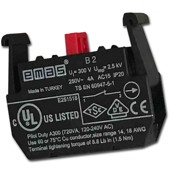 Блок-контакт "Стоп" (1НЗ), серия B, 250В AC, 4А B2