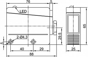 LANBAO PTL-PM12DNR-D оптический датчик 88x76x65мм NPN NO+NC Sn=12м (R-тип) клеммы