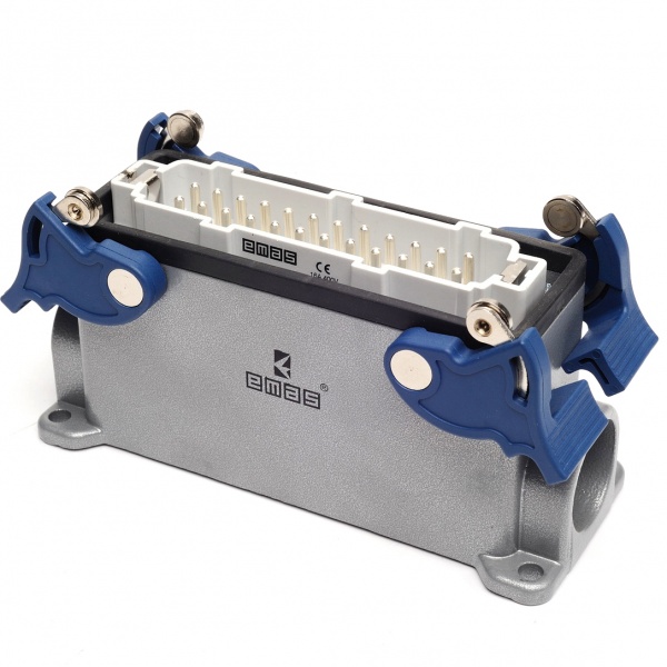 Кожух со штепселем металлический, 24 полюса, 16A, двусторонний ввод (PG 21), IP65 EBM24FD24