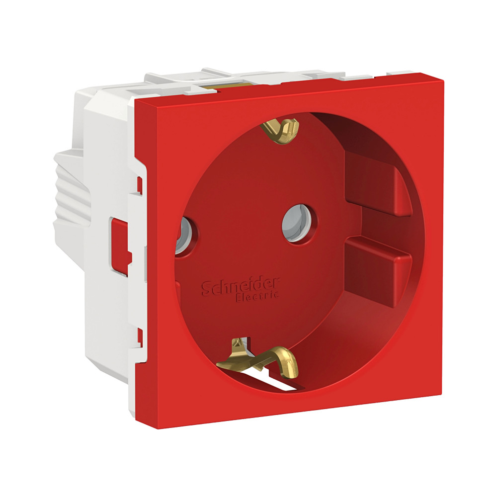 UNICA MOD РОЗЕТ с/з,с/ш,16А, 2м, КРАС