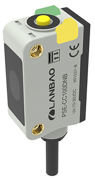 LANBAO PSE-CC100DPB оптический датчик 32,5x20x10,6мм PNP NO/NC (D-тип TOF) Sn=1000мм, кабель 2м