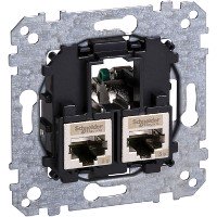 MERTEN МЕХАНИЗМ КОМП. РОЗЕТКИ 2хRJ45 кат. 5e STP