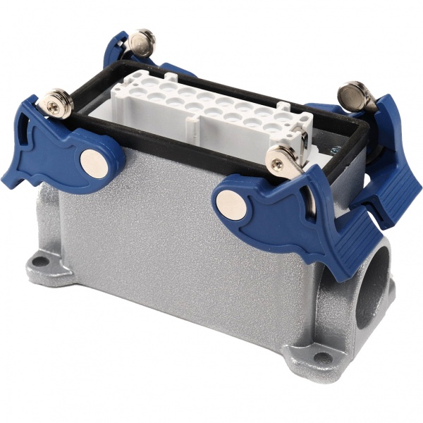 Розетка, 4-фиксатора, 2 боковых ввода, 16 полюсов, 16А