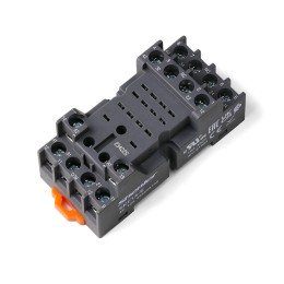 Цоколь SKF14-E, 10A(300V), винтовой зажим, черный, на рейку DIN35/панель, для RKE, RKF, R4N, MY4, 55.34, KMY4, PT4, RCM5