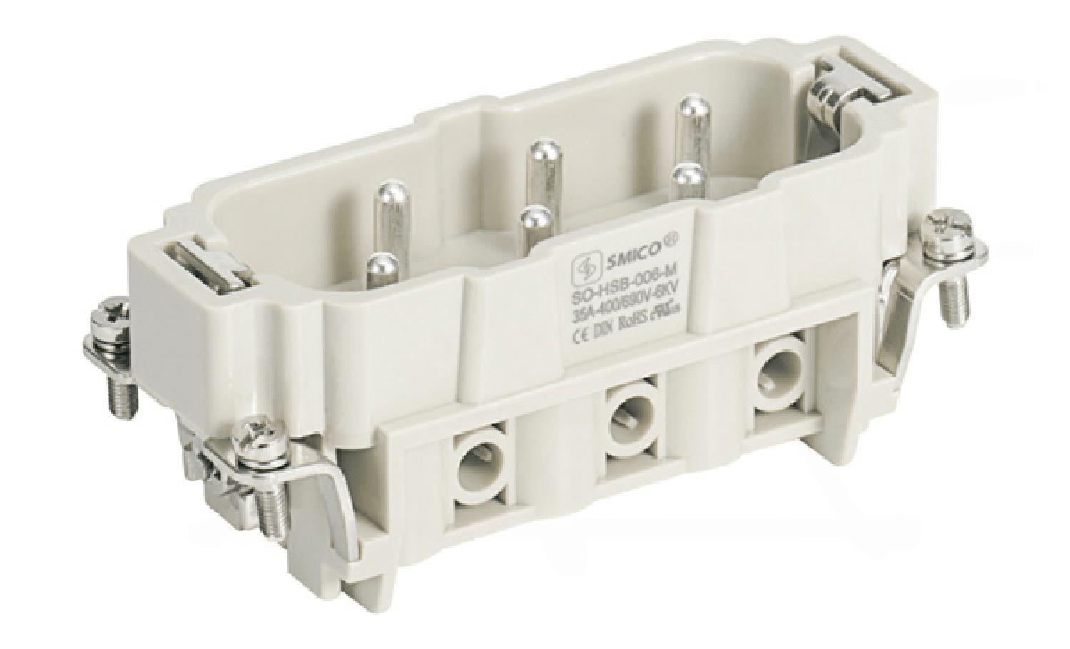 Вставка контактная, размер H16B, тип вилка, 6P+PE, 35A, 400/690V, винтовой зажим