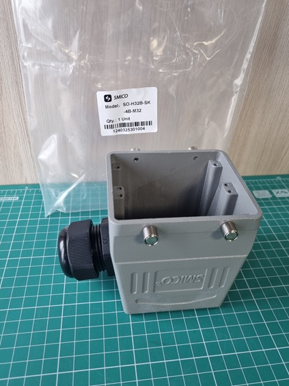 Корпус разъема, размер H32B, кабельный, угловой ввод M32, металл, IP65, RAL 7037