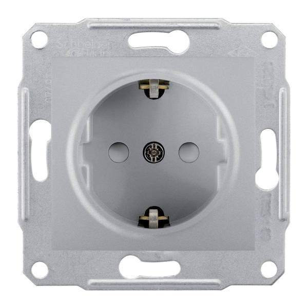 Розетка с/з с/ш, алюм.